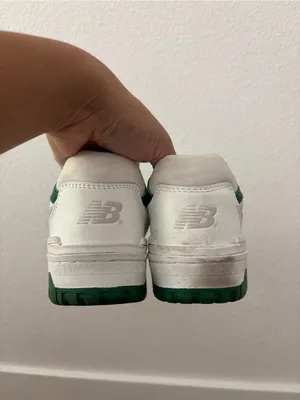 New balance 550 sneakers in white and green thumbnail 3