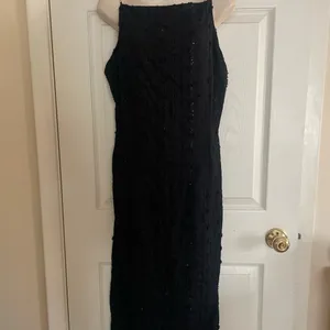 NWT Rihoas Elegant Black Sleeveless Dress With Pearl Detail Straps XL‎ thumbnail 2
