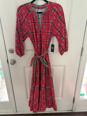 Printfresh Main Street Dress in Nostalgia Plaid Joyful Red Cotton Size Small NWT thumbnail 2