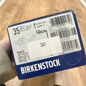 Birkenstock | NEW Madrid Washed Out Jeans Silver Sandals, Size 35‎ EU / 5 US thumbnail 6