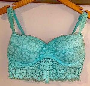 Lace Turquoise PINK Bralette thumbnail 1