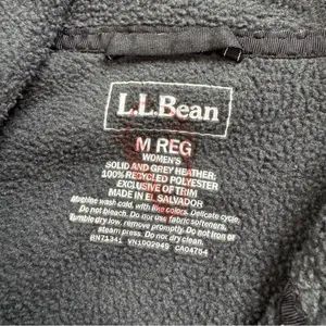 L.L. Bean Full Zip Fleece Jacket Black Size M thumbnail 4