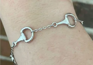 Spaced Half Snaffle Bit Bracelet Silver thumbnail 1