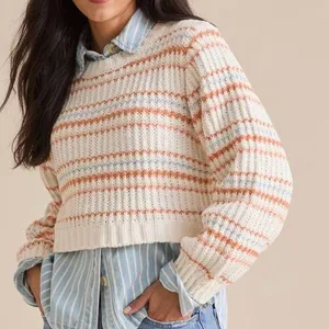 NEW Altar’d State Cropped Striped Sweater Size XL NWT thumbnail 1