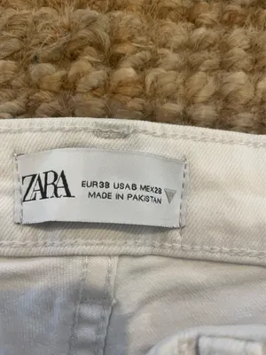 ZARA White Jeans Straight High-Waisted thumbnail 3