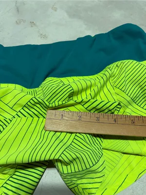 Brooks Neon Lime Running Shorts with Teal Waistband thumbnail 4