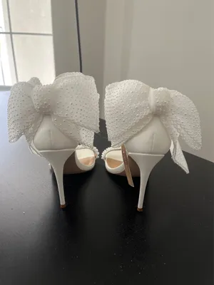 Steve Madden White Bow Heels thumbnail 3