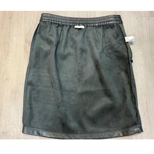 J.Jill XS Black Faux Leather Drawstring Pull-On Skirt Pockets Quiet Luxury Edgy thumbnail 9