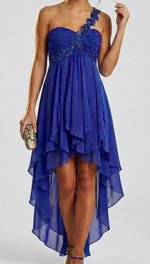 Y2K Fairy‎ Grunge Midi Dress 3/4 Blue Purple Beaded Coquette Angel Empire Waist thumbnail 1