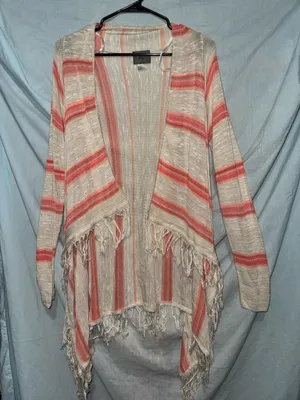 Fringe Open-Front Cardigan thumbnail 1