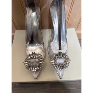 NEW Good American Cinder-f*cking-rella Clear Pumps Shoes Pointed Toe Size 8.5 thumbnail 3