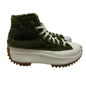 Converse Run Star Hike‎ High Sherpa Platform Sneakers Green Faux Fur Size US 8.5 thumbnail 9