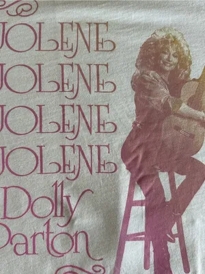 Old Navy Dolly Parton Jolene Graphic T-Shirt Women's Medium White Country Music thumbnail 13