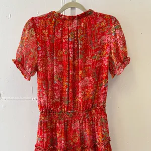 We're All‎ Pretty Girls Boho Summer Floral Elastic Waist Mini Dress Red Small thumbnail 6