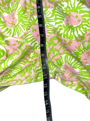 Lilly Pulitzer The Beach Pant Linen Pink & Green Wide Leg Drawstring Pants LARGE thumbnail 7
