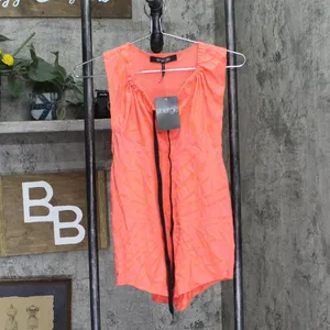 NWT Energie Active Juniors Diana Cowl-Neck Burnout Tank Top Fiery Coral Pink XL thumbnail 2