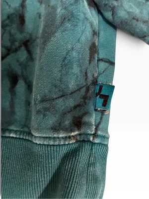 JoyLab Teal and Black Marble Tie-Dye Crewneck Sweatshirt thumbnail 6