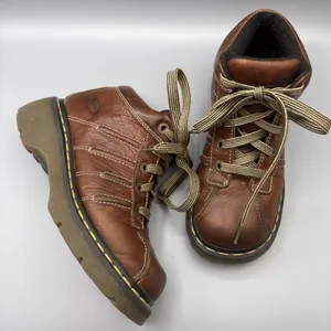 Dr Martens Chunky Ankle Boots Womens Size 7 Mens 6 Brown Lace Up Hightop Y2K thumbnail 1
