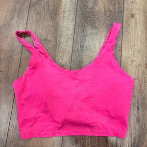 OFFLINE By Aerie Real Me Low Key Longline Sports Bra Sz XL Fuchsia Pink Padded thumbnail 3