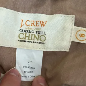 J.Crew 100% Cotton Classic Twill Chino Tan Hidden Button Cargo Jacket Size‎ 8 thumbnail 4