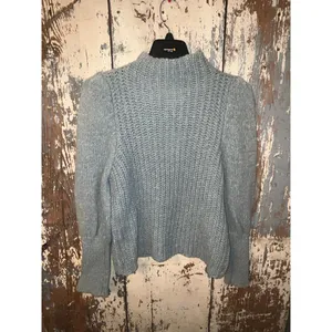 NWT Line and Dot mock neck sweater, size small, blue thumbnail 5