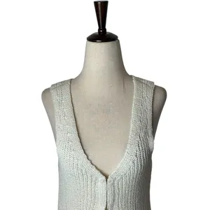 Urban‎ Outfitters Vest Women Medium Ivory Knit Demi Vest Top Streetwear Cropped thumbnail 4