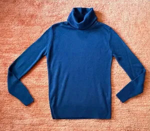 Vintage Dragonfly Blue Turtleneck Sweater Soft Wool Made in USA Size S thumbnail 1