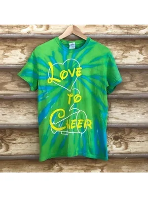 LOVE to Cheer tie dye Allstar Cheer tee size small thumbnail 2