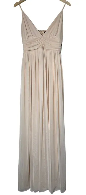 Lulus‎ Queen of the Evening Cream Maxi Dress NWT Size Medium Formal Evening Gown thumbnail 1