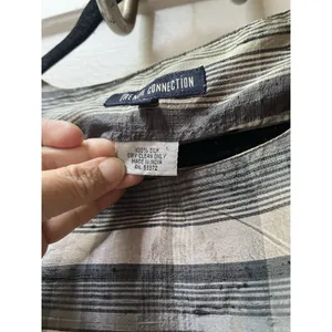 Vtg French Connection Top 12 Silk Striped Earthy Sleeveless Boho Celestial Earth thumbnail 3