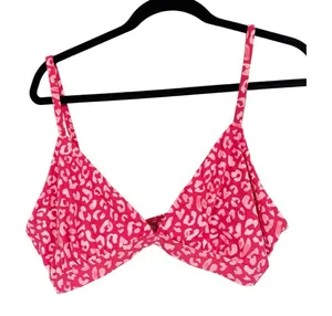 Fabletics Naked Feel Triangle Bralette Size XL Haute Red Leopard Kiss NWT thumbnail 3
