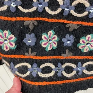 Vintage 90s Y2K Northwest Blue Wool Blend Nordic Embroidered Cardigan Size Large thumbnail 5