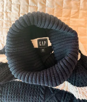 Gap Navy Blue Striped Cowl Neck Sweater Size XS thumbnail 3