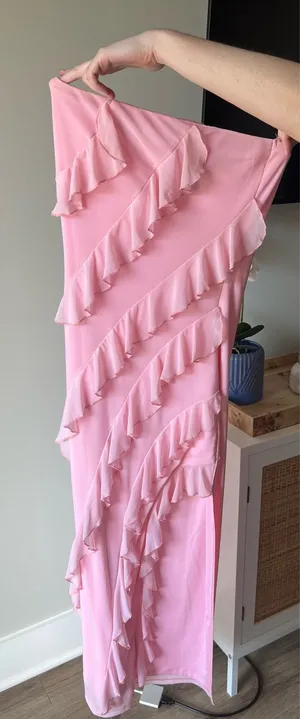 Strapless pink maxi zesica dress thumbnail 1