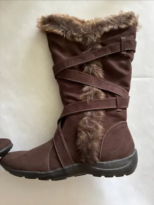 Natural Soul by Naturalizer Brown Faux-Fur Trim Mid-Calf Heeled Boots thumbnail 12