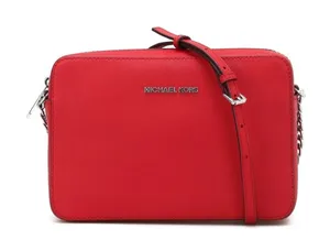 Michael Kors Jet Set East West Crossbody Bag Red Saffiano Leather Gold Hardware thumbnail 1