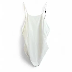 NWT Andie Swim Asbury One Piece Ribbed High Neck Swimsuit Coco White Large thumbnail 2