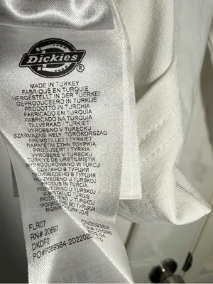 Dickies White Cropped Crewneck Tee with Black Logo Print Womens Medium thumbnail 7
