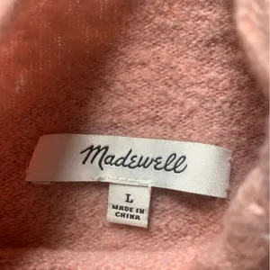 Madewell Blush Pink Turtleneck Sweater Merino Wool & Alpaca Blend L thumbnail 6