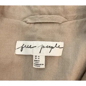 Free People Beige Cropped Blazer Jacket, Paisley Rollable Cuffs, Size 10 thumbnail 3