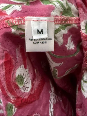 STARK X tiered maxi dress features a vibrant magenta/pink block-print medium thumbnail 5