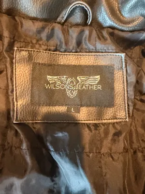 Wilsons Leather Black Faux Leather Jacket Men’s Large Vegan Leather Zip Biker Coat thumbnail 4