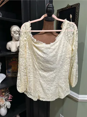 Torrid Ivory Lace Long Sleeve Blouse – Size 1X (14/16) – NWT thumbnail 7