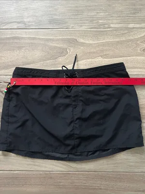 Black Drawstring Swim Skirt thumbnail 6