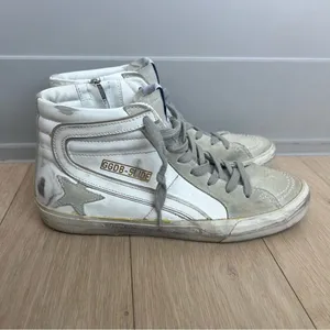 Golden Goose Women's Slide High Top Sneakers in White thumbnail 2