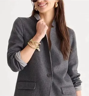 JCrew Leighton Wool Blend Light Gray Blazer Size 2 Office Career thumbnail 1