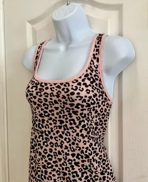 Animal Print Racerback Top Pink Size L thumbnail 2