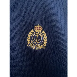 Lauren Ralph Lauren Quarter Zip Pullover Size XL Navy Crest Preppy Blue Cotton thumbnail 2