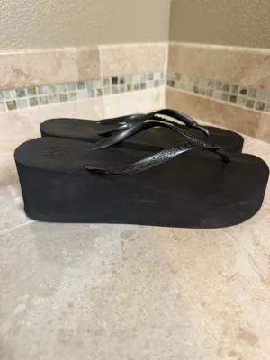 MALAVADOS Luxury Heeled Flip Flops Sandals Black Size 8 thumbnail 7