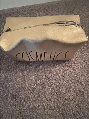 NWOT Gold 'Cosmetics' Makeup Pouch thumbnail 2